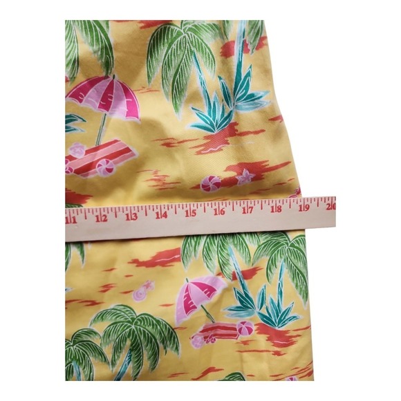 Talbots Petites Tropical Palm Print Womens Sheath Dress 10P Yellow Vintage Beach - Picture 4 of 8